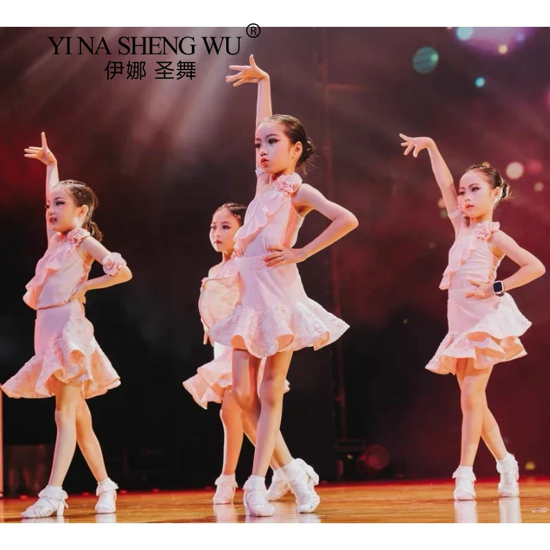 2026 Latin Dance Dress Girls' Summer New Children's Training Dress Advanced Professional Performance Dance Skirt