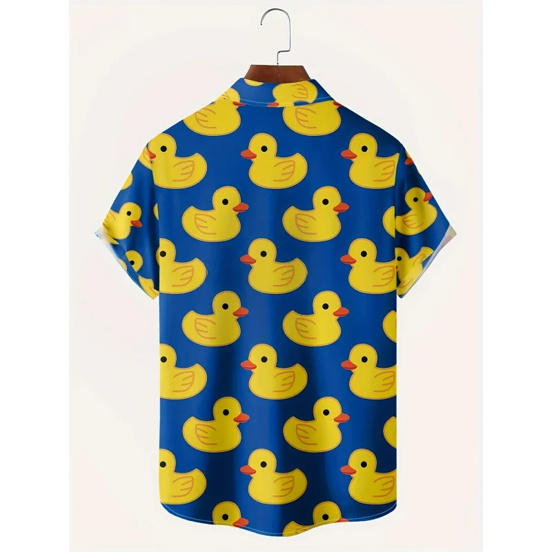 Little Yellow Duck Hawaiian Short Sleeve Turn-down Collar Casual Shirt