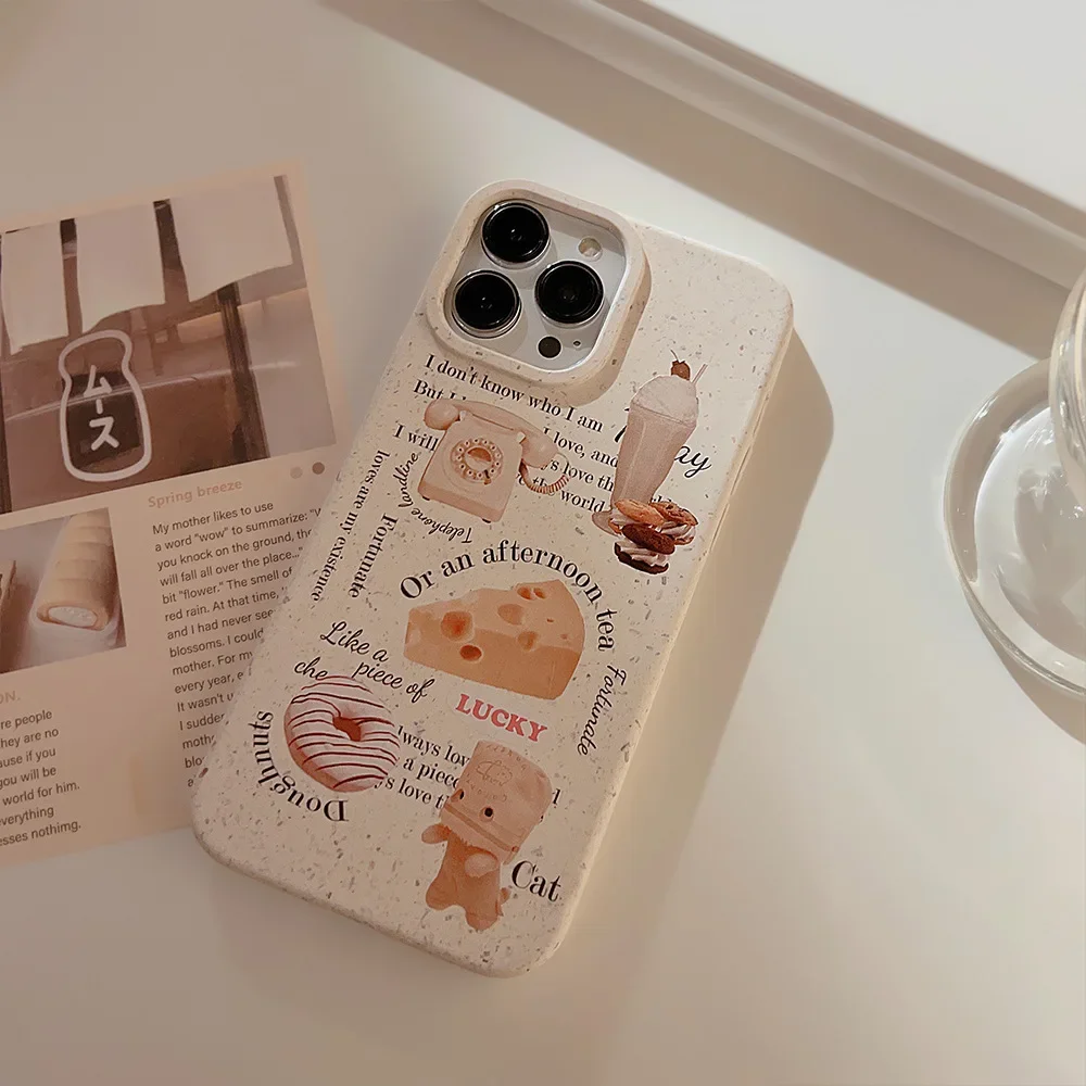 Creative Graffiti Design Gourmet Phone Case for IPhone 15 14 13 12 Mini 11 Pro Max XS X XR 7 8 Plus Fun Bread Shockproof Cover