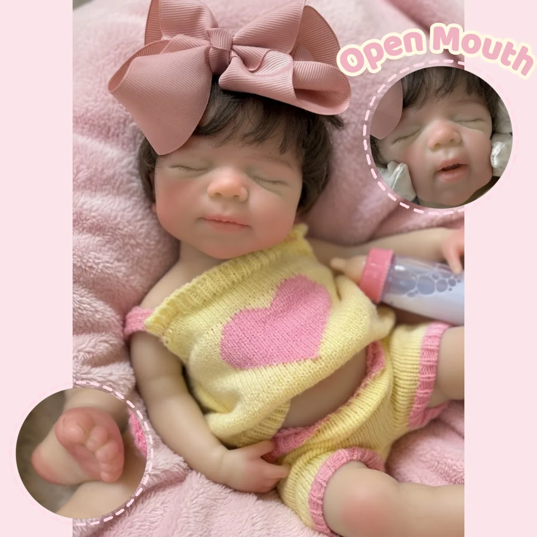

1PC/2 Clothes 33CM Open Mouth Rooted Hair Pascale Soft Silicone Bebe Reborn Girl Doll 3D Painted Skin bebe reborn de silicona