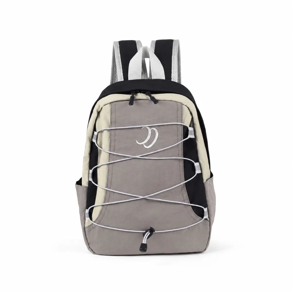 Vintage Patchwork Backpack Contrast Color Patchwork Design Nylon Shoulder Bag Japanese Style Versatile Travel Backpack