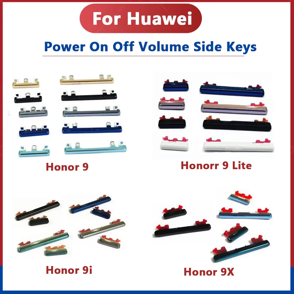 Power+Volume Side Buttons Keys For Huawei Honor 9 9X 9i 9N Power Volume Control Switch Side Key Phone Replacement Repair Parts