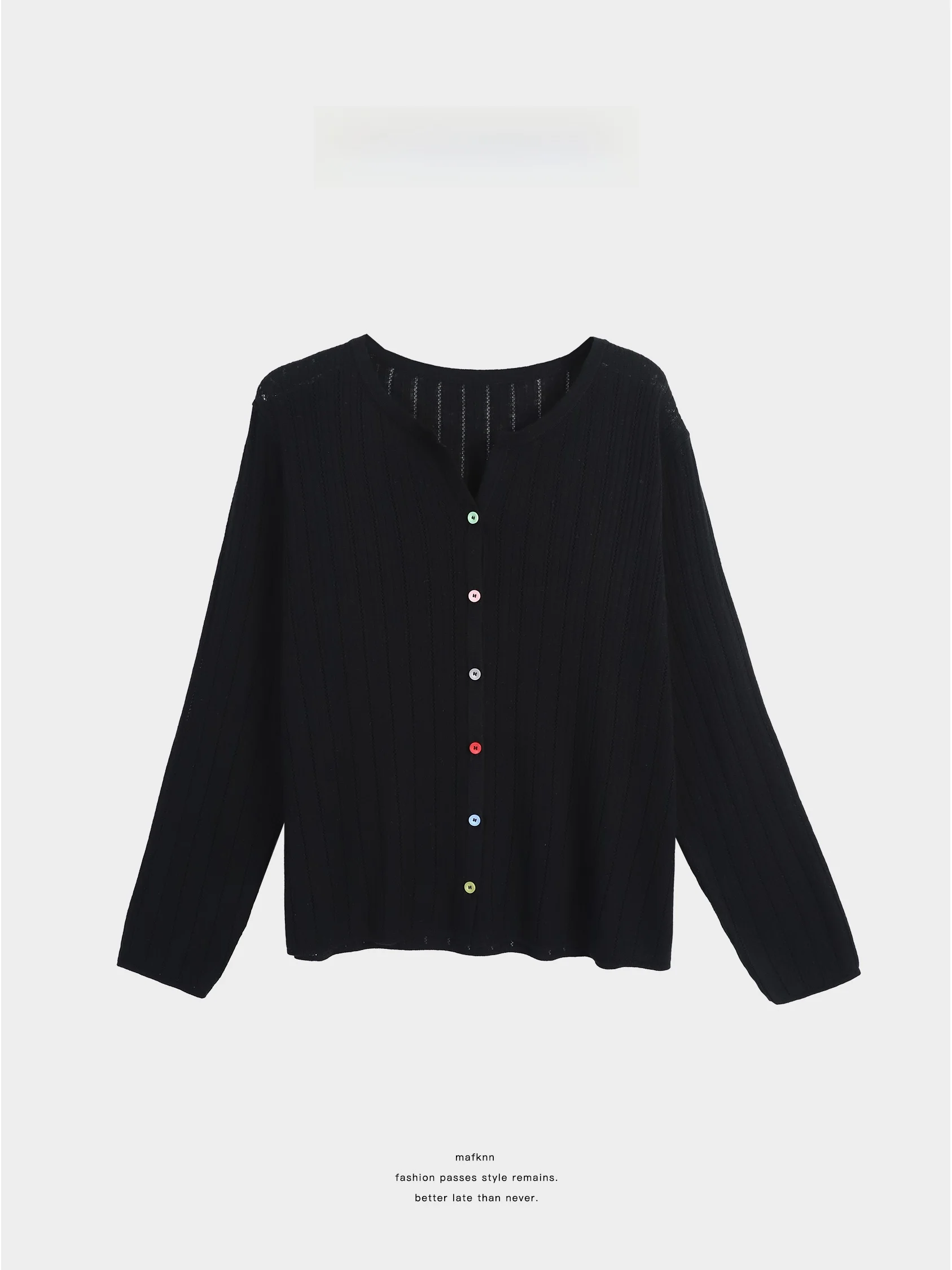 

JiJi Private Label 16-Pin Acetate Wool Large Size Women's Spring Shirt Color Button Soft V-Neck Long Sleeve Cardigan MK14332