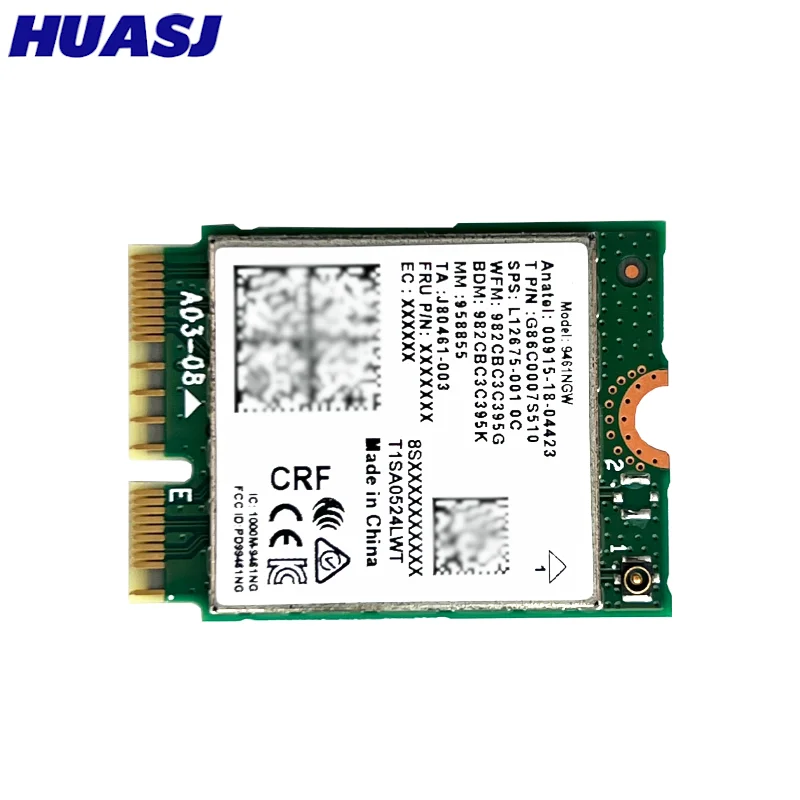 9461NGW WiFi Card AC 9461 2.4G/5G Dual Band 802.11AC M2 Key E CNVI Bluetooth 5.0 Wireless Adapter