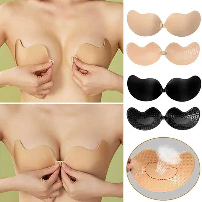 

Invisible Sticky Bras For Women Adhesive Liners Woman Silicone Bra Sexy Strapless Brassiere Push Up Backless Bra