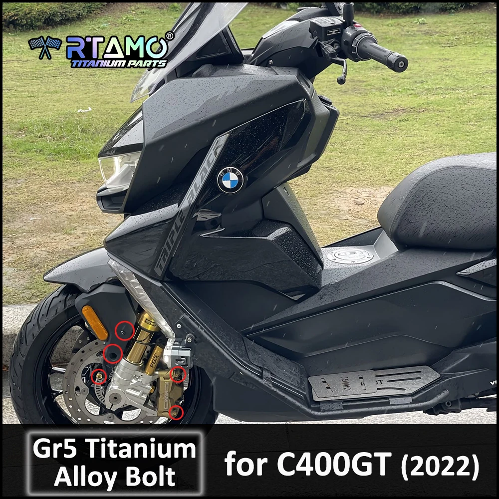 

RTAMO Gr5 Titanium Bolt Windshield Lever Bolt Front Fender Fork Caliper Brake Fluid Oil Tank Cover Fit for BMW C400GT