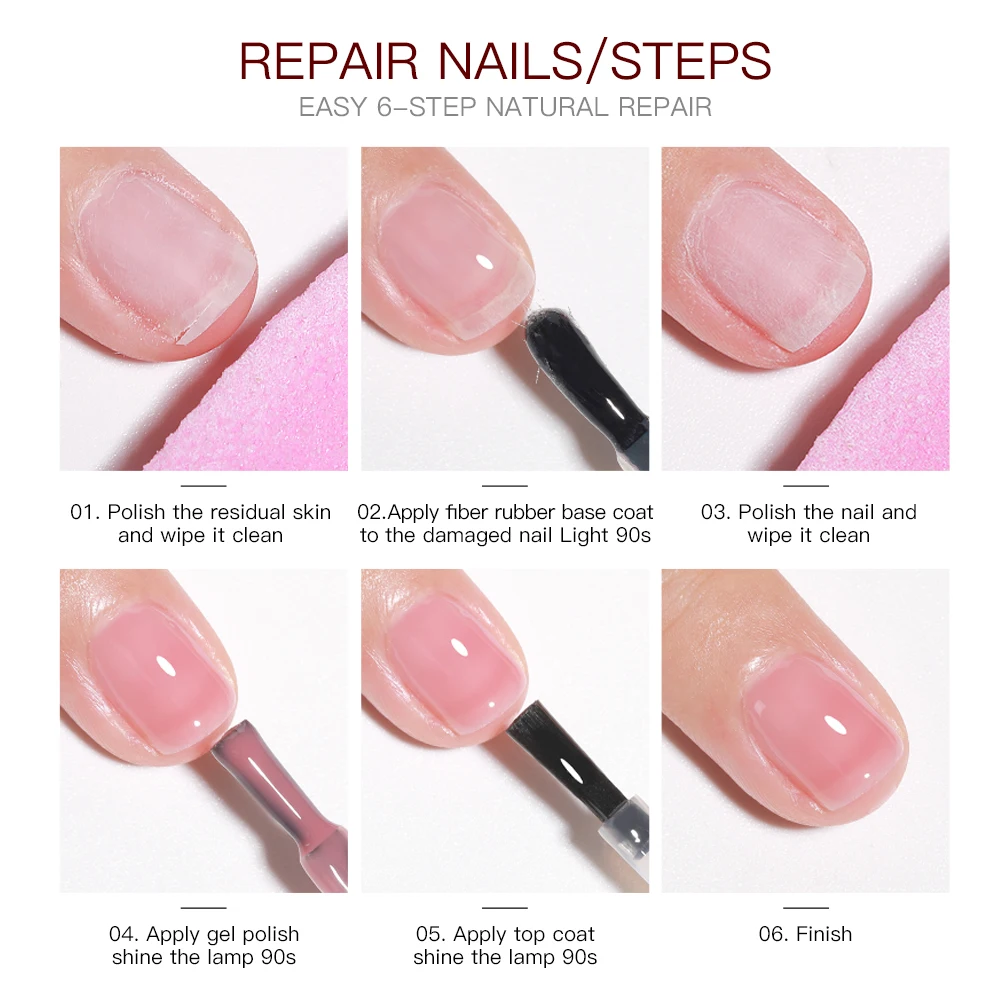 AS 15ml Fiber Rubber Base Gel For Broken Nail Repaired Fiberglass Clear Quick Buildering UV Construction Gel Soak Off Varnish