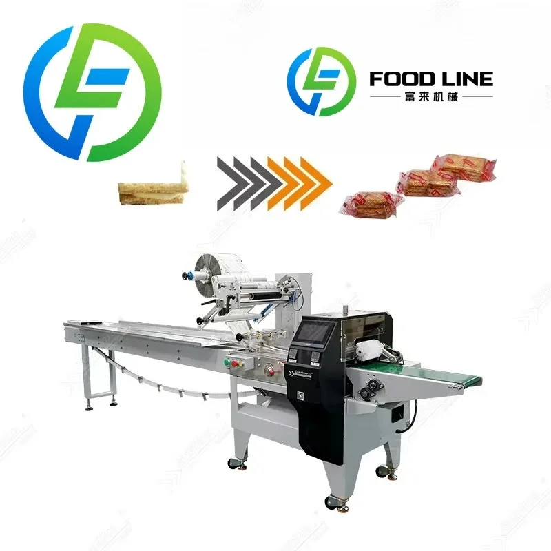 FL Customized Fully Auto Round Sandwich Bag Biscuit Flow Horizontal Wrapping Packaging Machine Prices