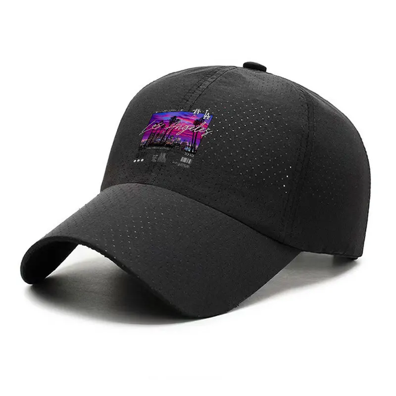 Los Angeles Sunset Palm Tree Quick Dry Baseball Cap Unisex Breathable Casual Outdoor Hat