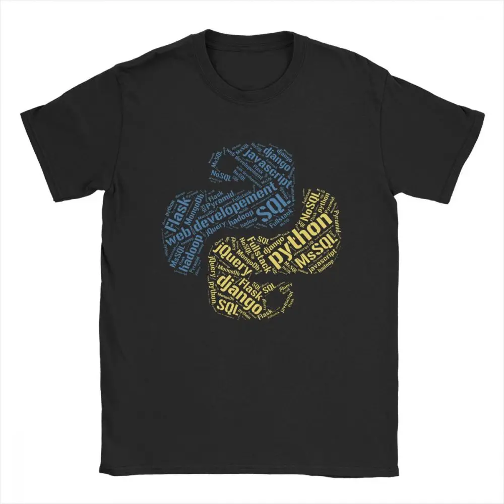 Graphic T-Shirts Vintage Python T Shirt Programmer Computer Software Developer  Men Tee Shirt Programming Coder Shirts Coding