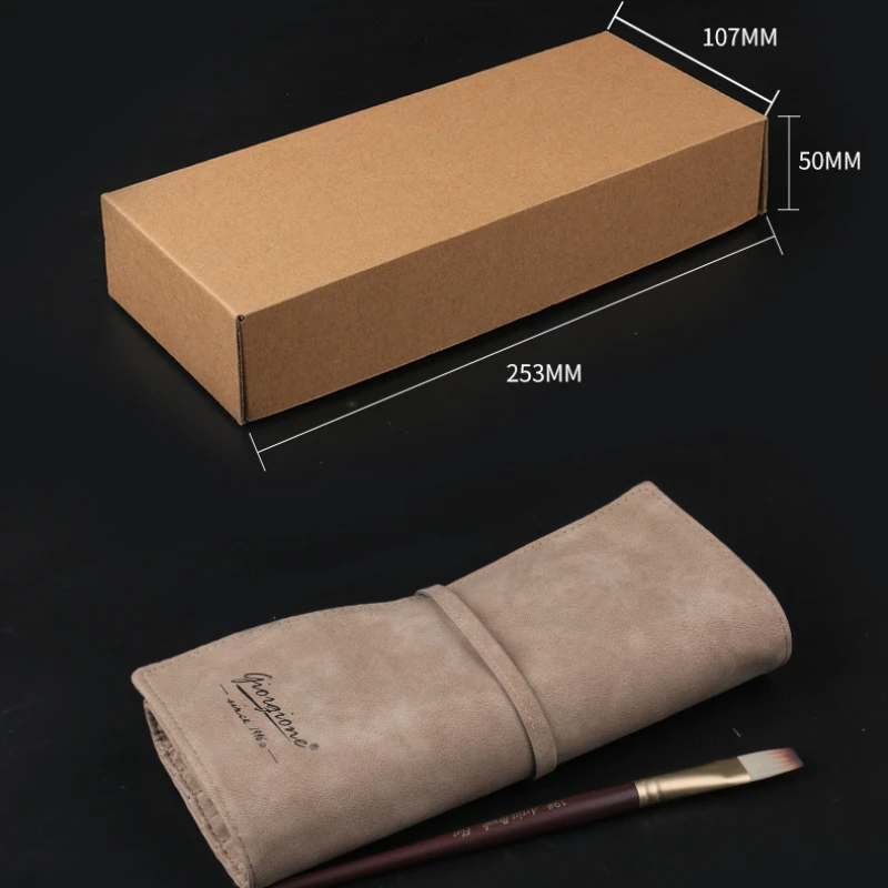 24 pcs high quality nylon hair paint brush set portable simulated leather cloth bag oil painting brush watercolor artist supply