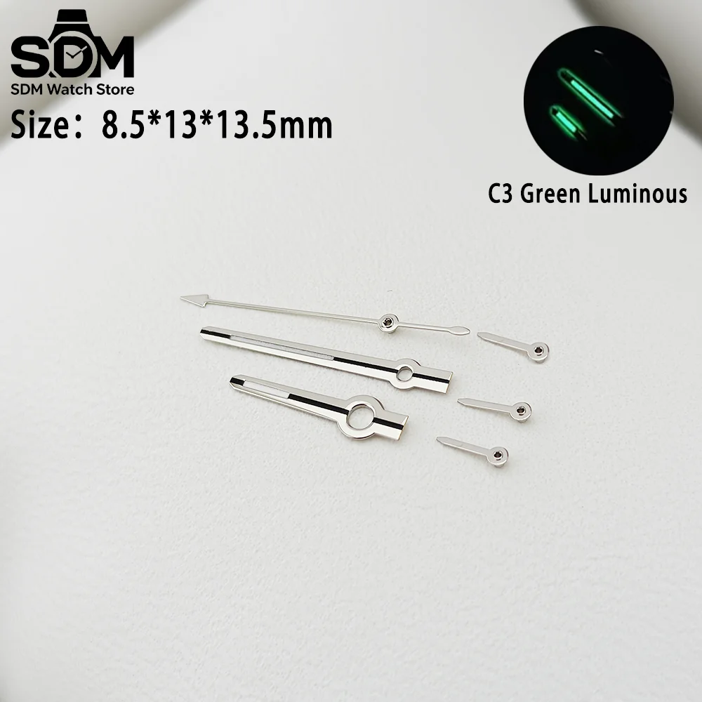 VK63 Hands High Quality C3 Green Luminous Silver Hands Fit For VK63 Quartz Movement Watches Parts Pointer/Needle Accessorie