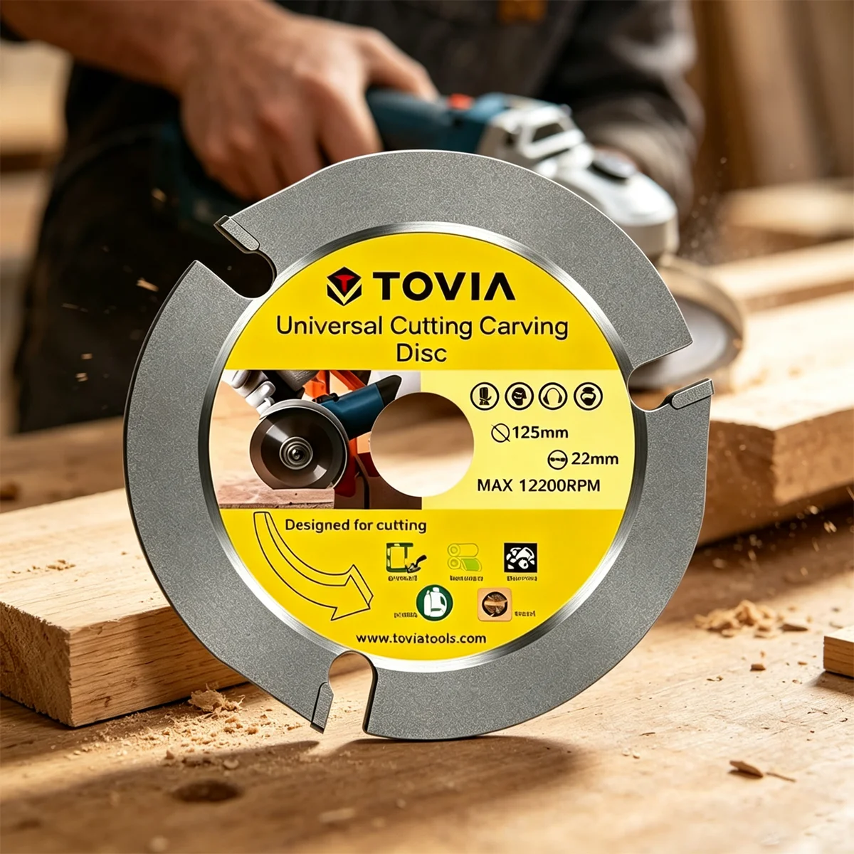 3/4/6-Tooth U-Groove Woodworking Saw Blades 125 mm/180 mm/230 mm for Angle Grinders  Grooving Wood Rough Cutting Solid Wood