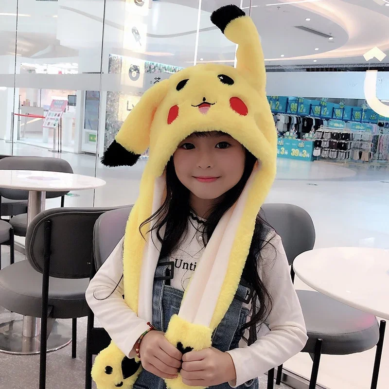 Pokémon Pikachu Ears Move Hat Decoration Cartoon Anime Character Accessories Children's Funny Toys Give Girlfriend Kawaii Gifts