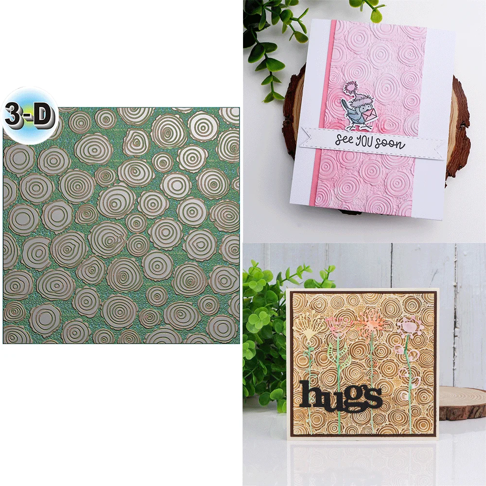 Log Slices 3D Embossing Folder for Card Making & Scrapbooking - Durable Plastic, Easy Embossing - Perfect 2025 Hot - Image 3