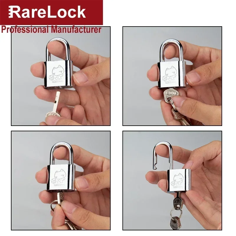 Mini Cartoon Padlock 30mm for School Locker Drawer Travelling Box Sport Luggage Bag Backpack Handbag DIY Rarelock MS288 G