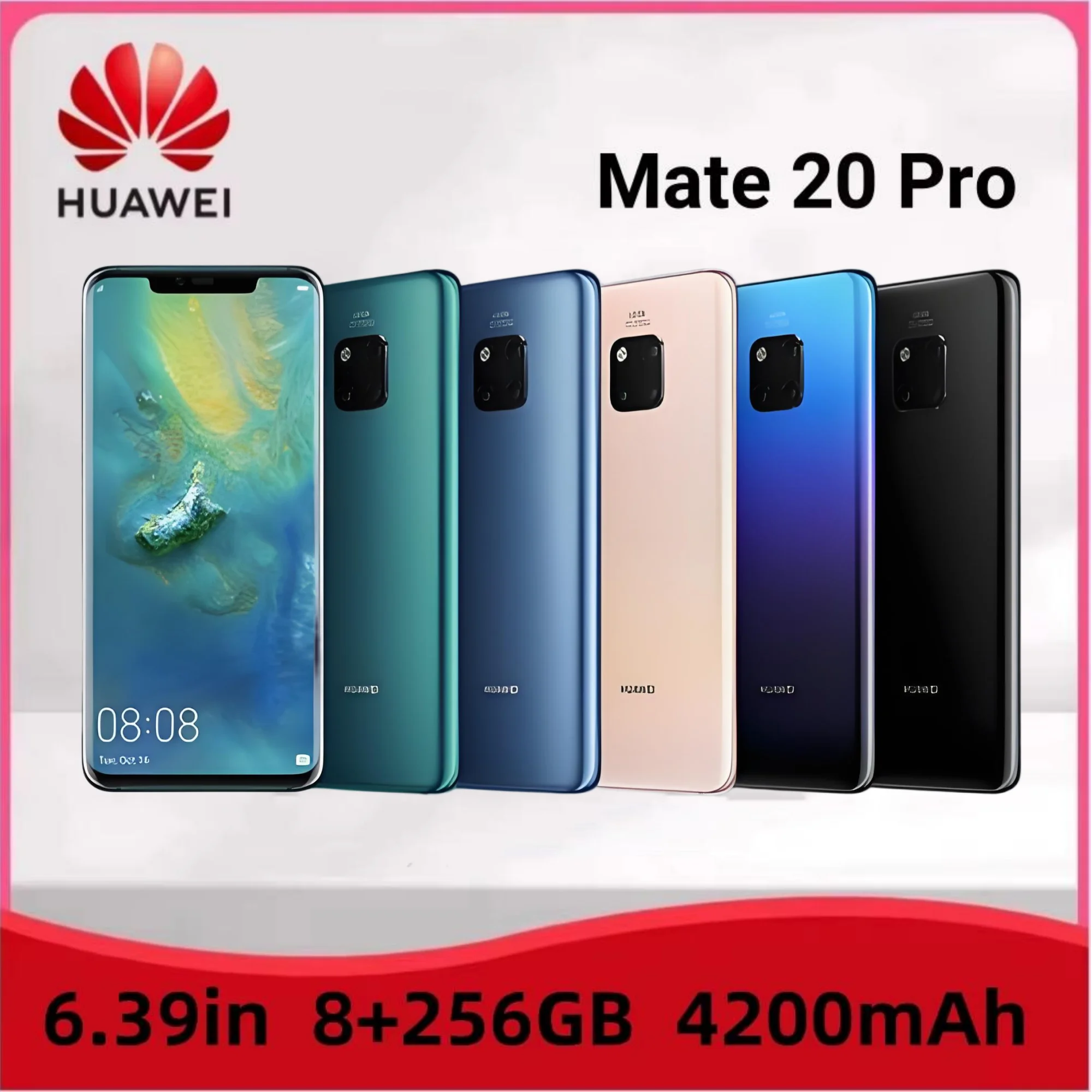 HUAWEI Mate 20 Pro,Smartphone 6.39 inch 8+256GB ROM 4G 40MP 4200mAh Mobile phones Android Google Play Store celulares,Global