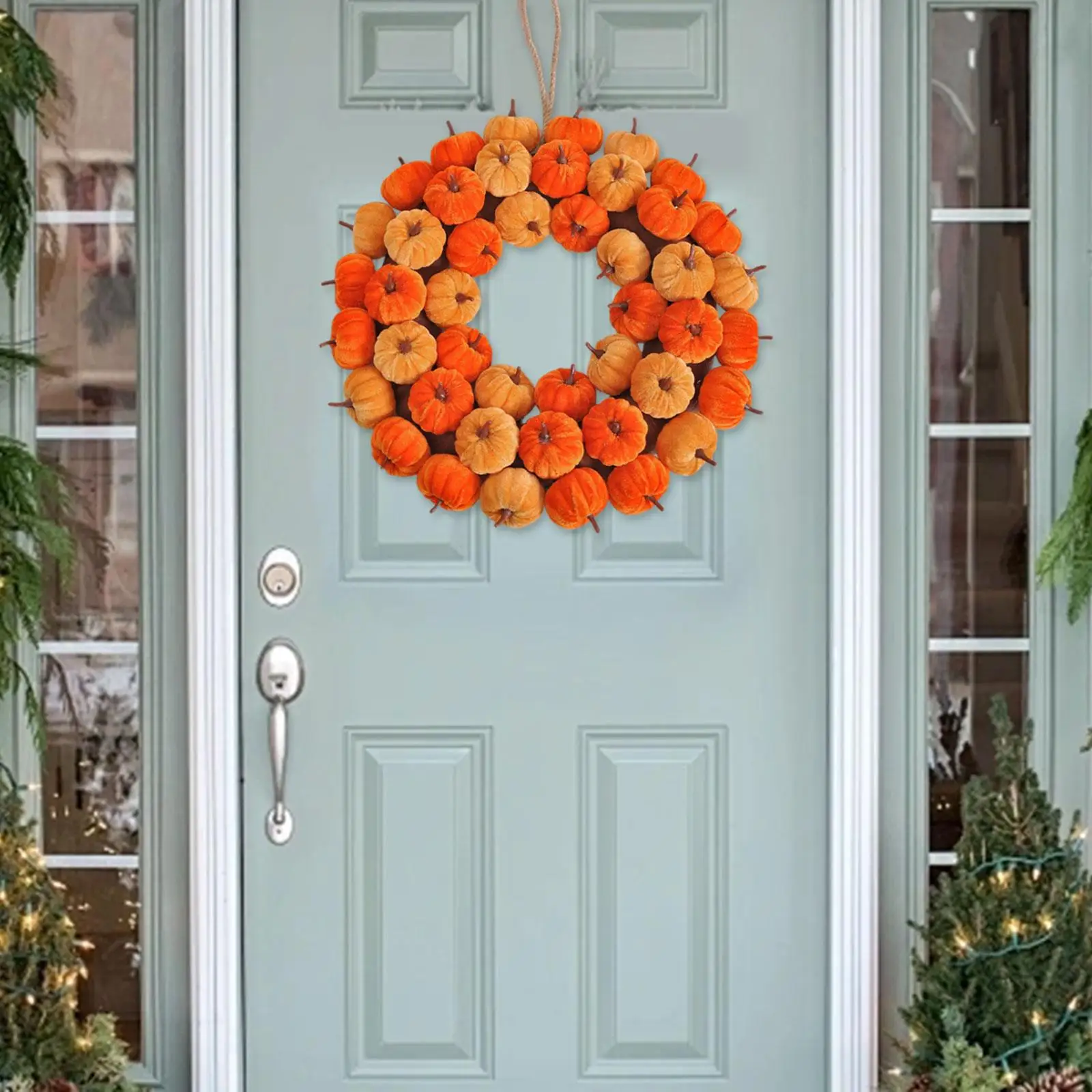 Corona de cosecha de otoño para adorno de puerta delantera, decoración de otoño para colgar en la pared de 15,75 pulgadas para el hogar, porche, sala de estar, balcón, Festival