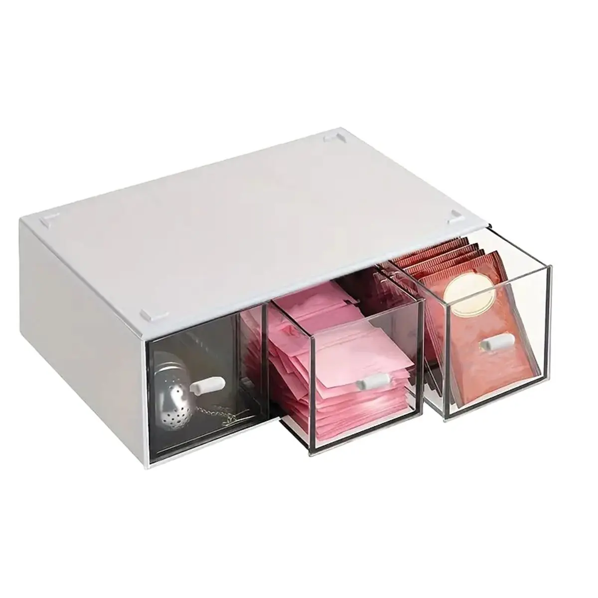 MALL Drawer Tea Bag Storage Box Kitchen Storage Drawer Basket Cabinet Countertop Storage Box Coffee Sugar Storage Supplies