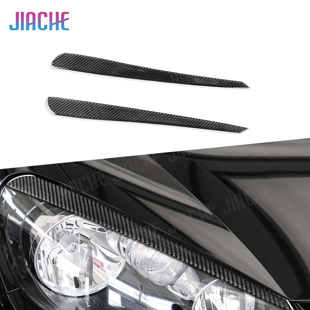 

Car Carbon Fiber Front Headlight Eyebrow Cover Stickers Head Lamp Eyelids for Volkswagen Golf 6 VI MK6 2009-2012 Body Kits