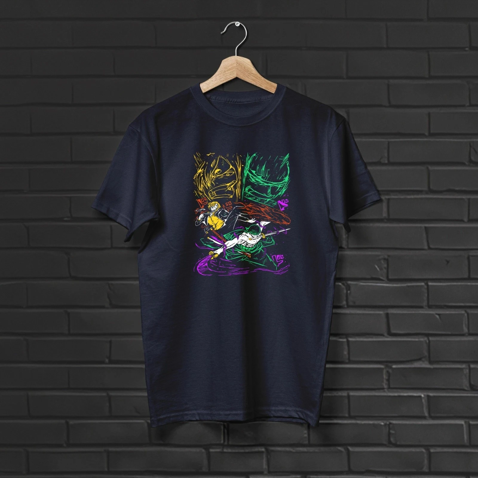 Summer Roronoa Zoro&Sanji T-Shirt Graphic Tee Men Unisex Cotton Streetwear Gift Men's Round Neck Short Sleeve