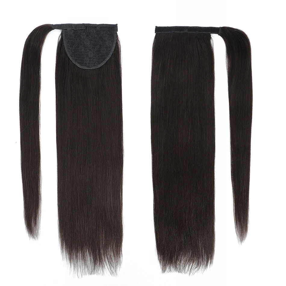 Extensões de cabelo humano rabo de cavalo reto, Remy Pony Tail, Loiro Natural, Envolva a Cavalinha, Cabelo Europeu Liso