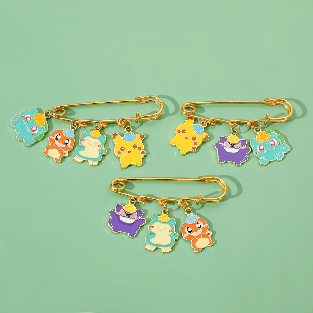 3 Stück Persönlichkeit Film Brosche lustige Bulbasaur Emaille Pin Rucksack Kleidung Schmuck Metall Abzeichen Zubehör Geschenk für Freund