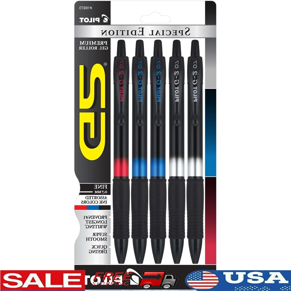 

G2 Metal Gradation Collection Premium Gel Ink Pen Fine Point Black Blue Red Ink 5 Count