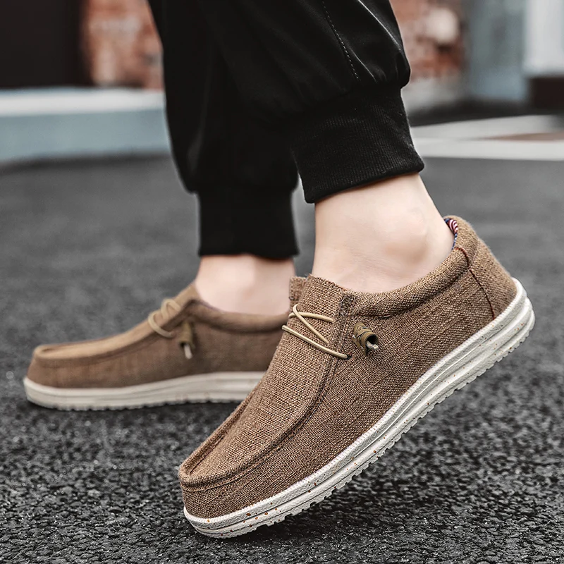 

Brand Men Casual Shoes Fashion Denim Canvas Shoes Breathable Men Walking Flat Shoes Outdoor Large Size Light Men's Shoes Loafers