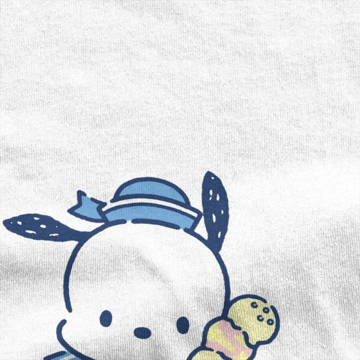 Pochacco With Icecream T-Shirt Men Streetwear 100% Cotton T Shirts Summer O Neck Popular Tees Wholesale Oversize Clothes