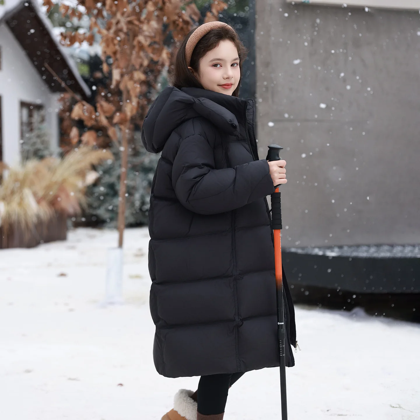-20 Degreen Winter Children Girls Down Jackets Thicken Warm Hooded Junior Girls Outerwear White Duck Down Jacket For Teens Girls