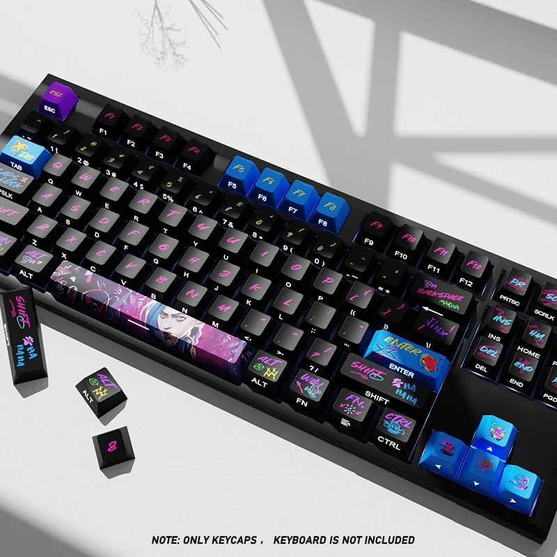 Copritasti per tastiera Jinx 125 tasti Cherry Pbt Sublimation Gaming Copritasti personalizzati personalizzati
