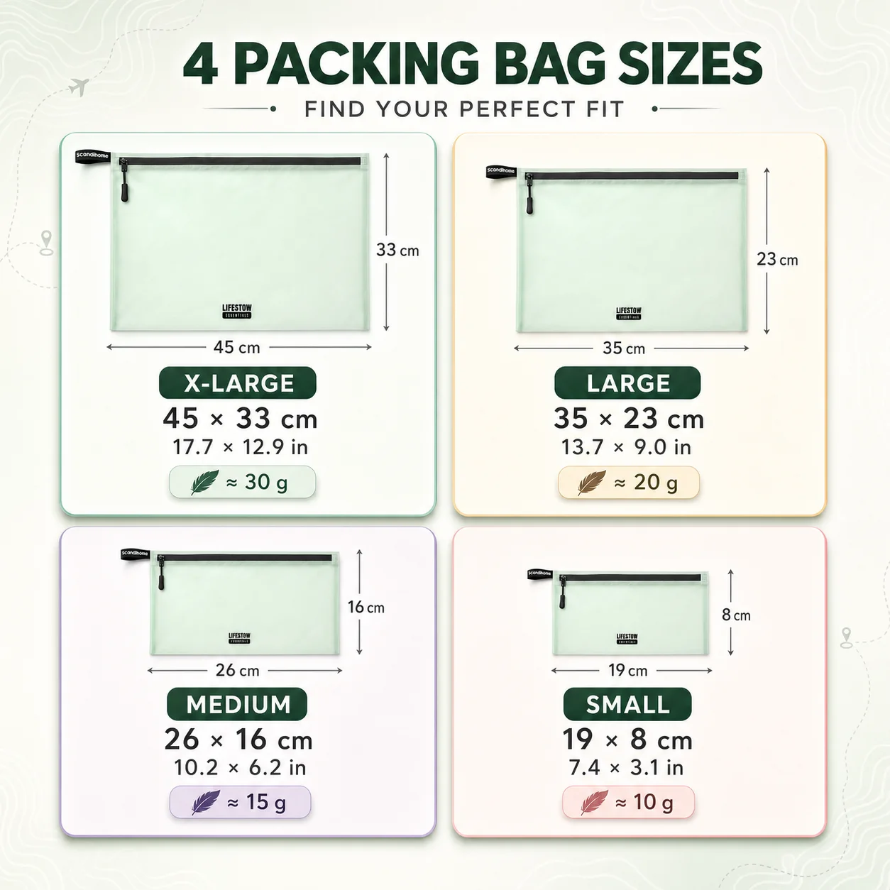Set Tas Penyimpanan Perjalanan Tahan Air Ringan dari Nilon, Kantong Pengemas, Organizer Bagasi, Tas Pakaian, Perlengkapan Mandi, dan Tas Makeup