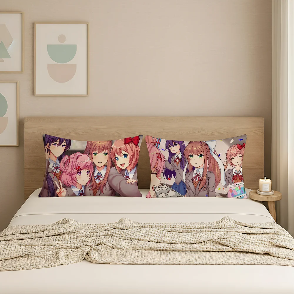 

Game D-Doki D-Doki L-Literature C-Club Pillow Case Suitable for Office Bedroom Sofa Home Decoration Rectangle Cushions