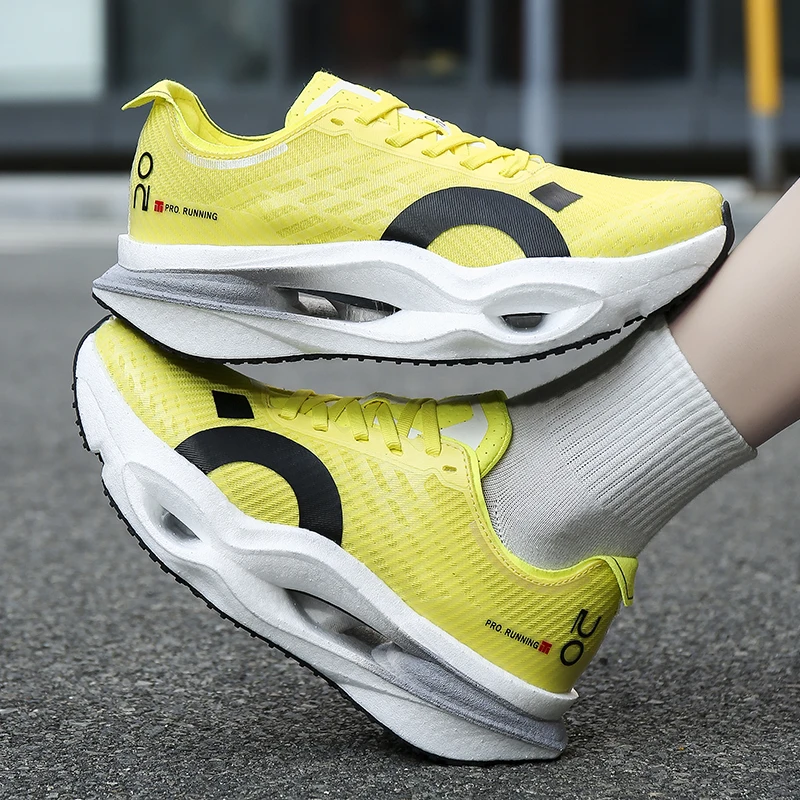 Zapatillas deportivas para hombre, ideales para maratones, con plantilla de carbono, amortiguación de aire, transpirables, ligeras y cómodas. Zapatillas deportivas antideslizantes para mujer.