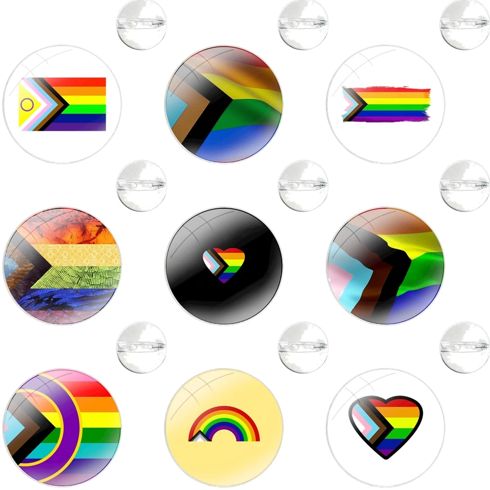 Pins Badge Metal Brooches For Clothes Backpack Decoration gift Pride Progress Lgbt Flag