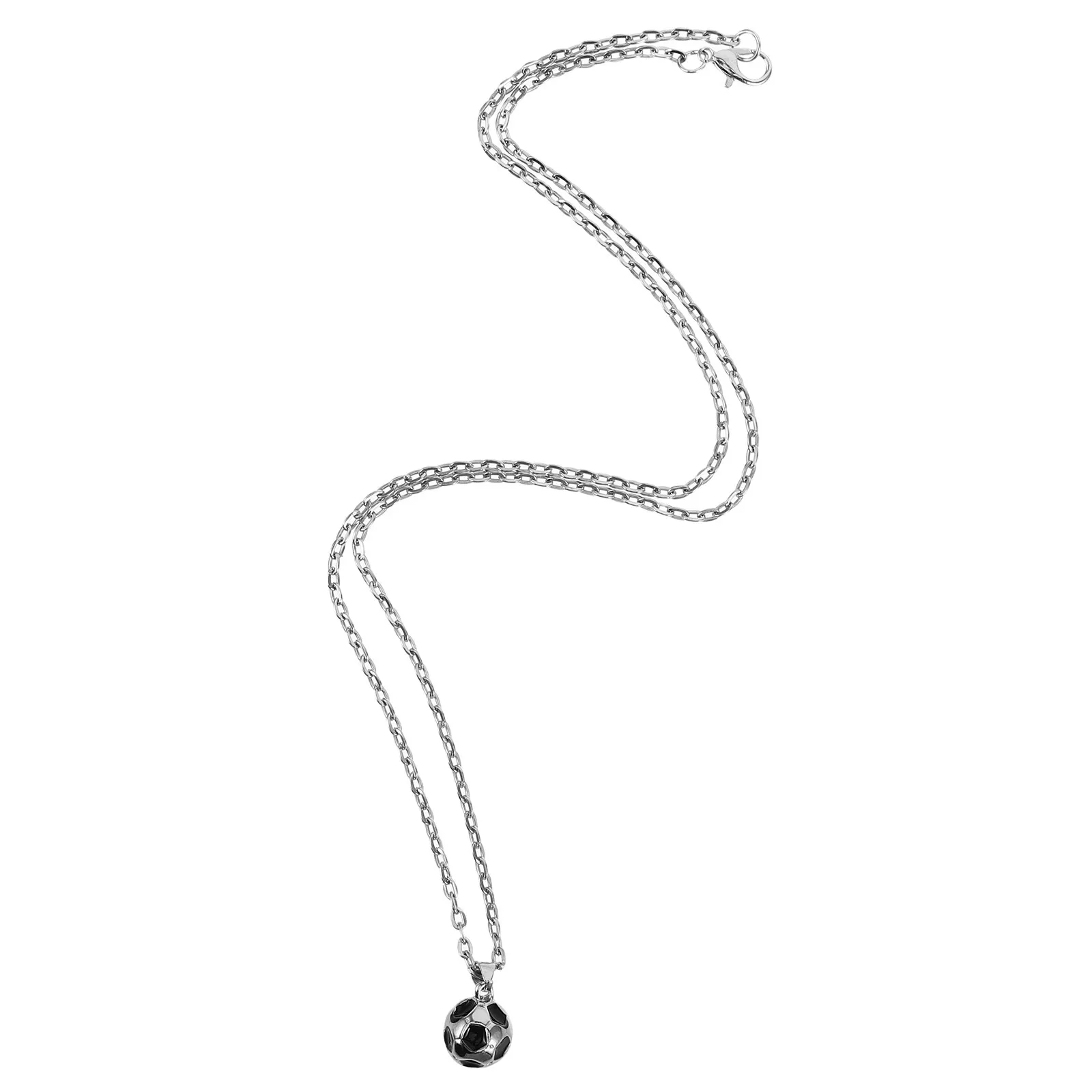 Collar de Fútbol para Hombre, Cadena de Aleación con Colgante de Balón Deportivo, Joyería Casual para el Día del Partido, Accesorios de Fútbol para Niños y Jóvenes, Dijes de Fútbol