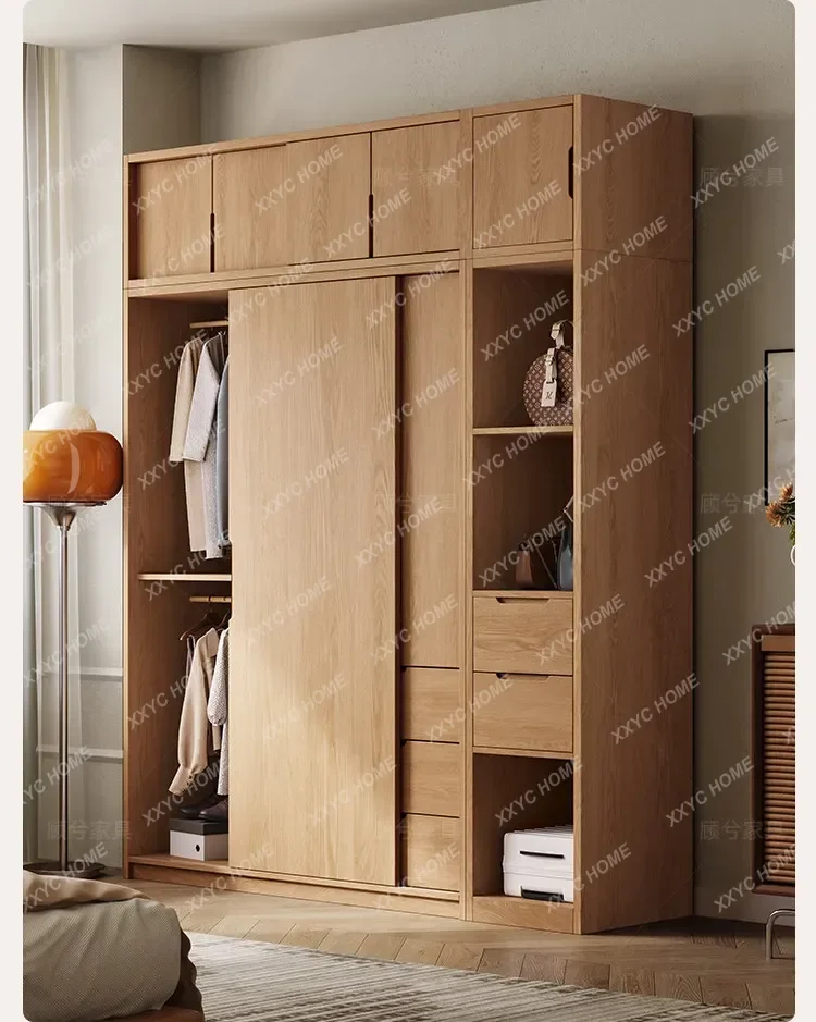 Bedroom Clothes Wardrobe Sliding Doors Luxury Storage Cabinets Wardrobe Drawers Wooden Modern
