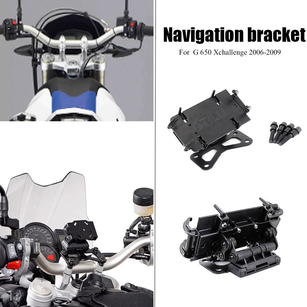 

Motorcycle Front Phone Stand Holder Phone GPS Navigaton Plate Bracket For BMW G 650 Xchallenge 2006-2009