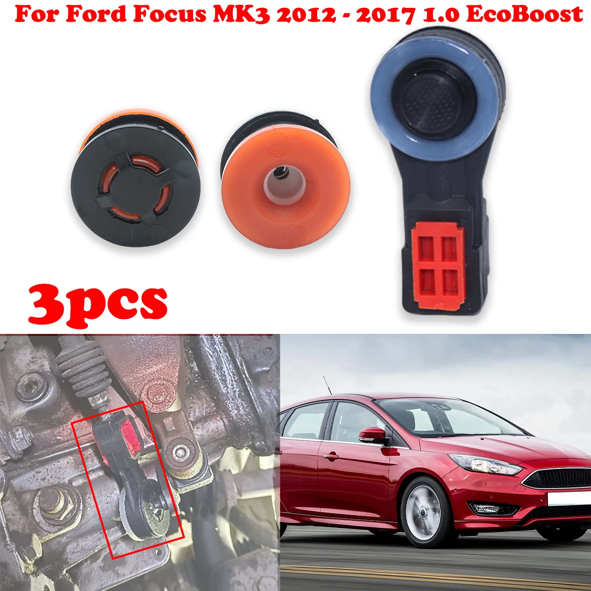 

3Pcs/set 6 Speed Manual For Ford Focus 3 1.0 EcoBoost Gearbox Cable Repair Kit Shift Lever Linkage End Connector Bushing Parts