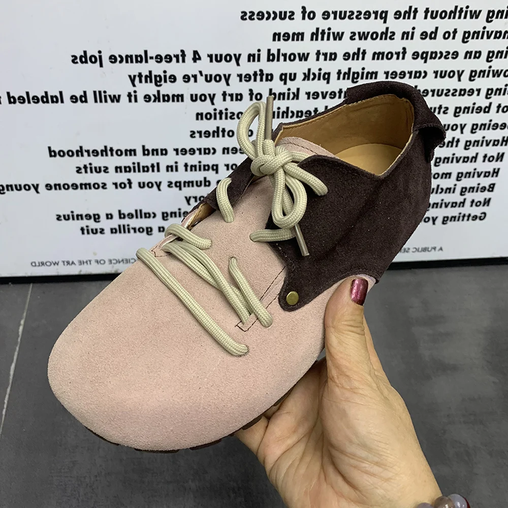 

Women Flat Shoes Lace Up Fashion Leather Designer Women Shoes Plus Size Casual Ladies Shoes 2024 New Style