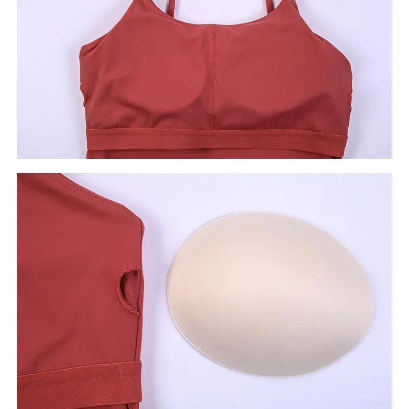 Solid Color Women Sports Bra Comprehensive Training Shockproof Halter Soft Sports Fitness Top Gym Yoga Chest Pad Comprehensive
