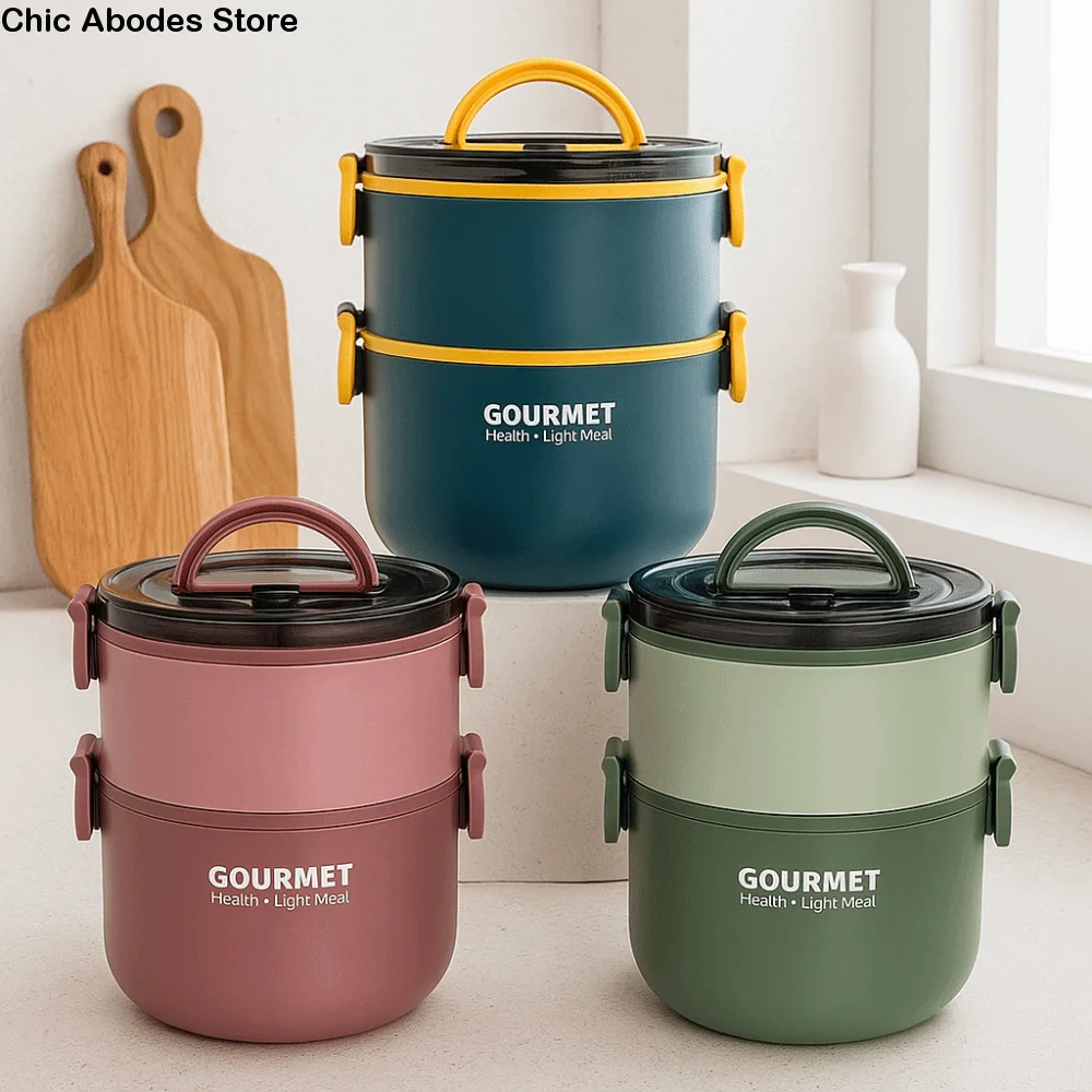 

Термальный ланч-бокс из нержавеющей стали 304, 1000/1600 мл, изолированный круглый ланч-бокс с защитой от падения, разделенный, съемный