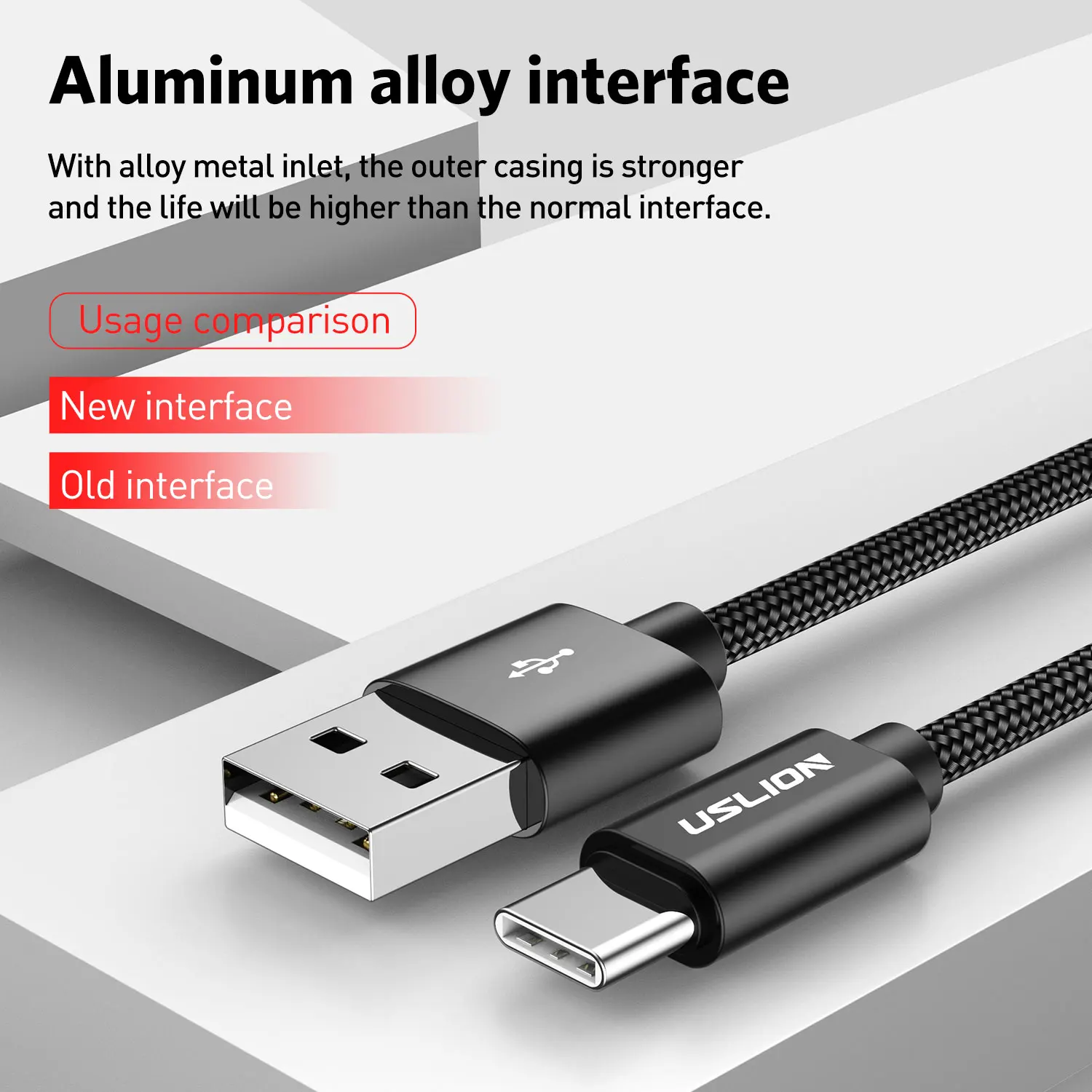 USB Type C Cable For Samsung Xiaomi Redmi Nylon Braided Data Wire  Mobile Phone Wire USB C Type-C Charger Cables 0.3M/1M/1.8M