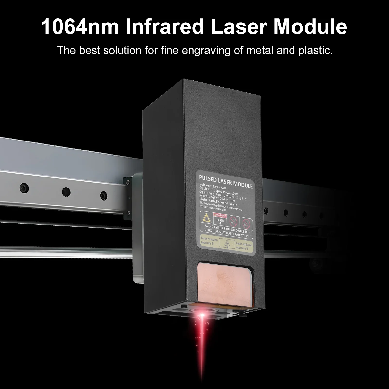 وحدة الليزر النبضية رأس الليزر 1064nm الأشعة تحت الحمراء 2 واط الخشب المعدني الاكريليك قطع النقش بالليزر 0.03 مللي متر بقعة الليزر النقش بالليزر #1