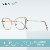 VICKY New Fashion Simple Butterfly Frame Anti-Blue Light Reading Glasses Customizable Prescription Photochromic PFD3152