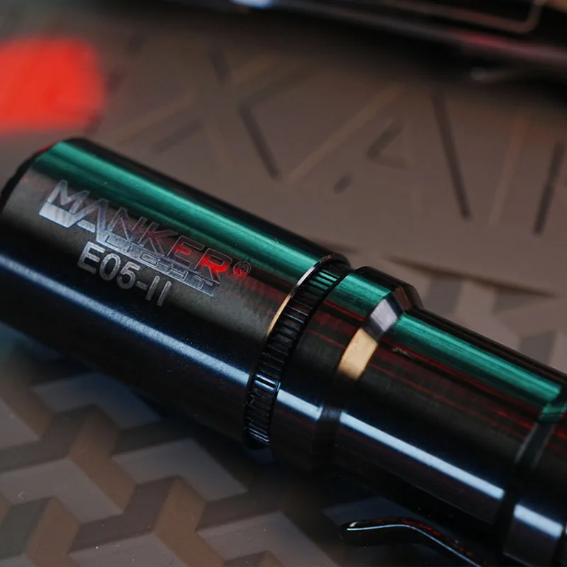 Manker E05 II Titanium DLC Black Flashlight,High Density White LED Emitter 1300 Lumens，14500/AA Battery