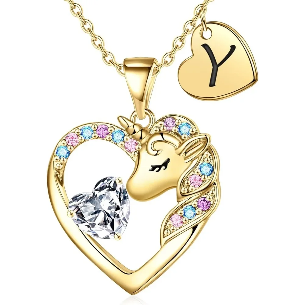 European and American New Cute Pony Polaroid Series Unicorn Pendant Necklace as a Sweet and Cute Birthday Gift for Your Daughter