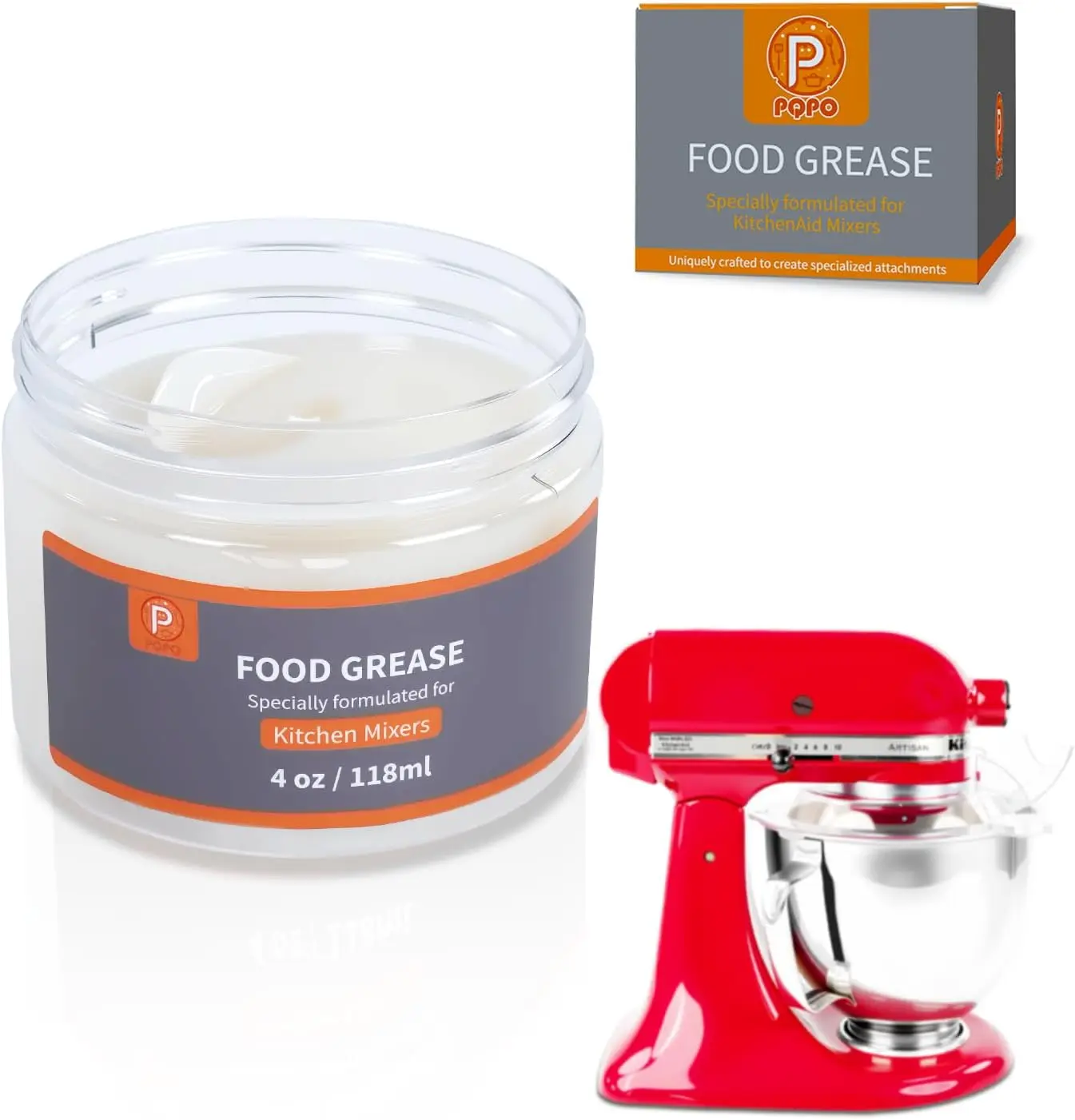 4oz Food Grade Grease Compatible with KitchenAid Stand Mixers, Maintains Performance & Extends Service Life