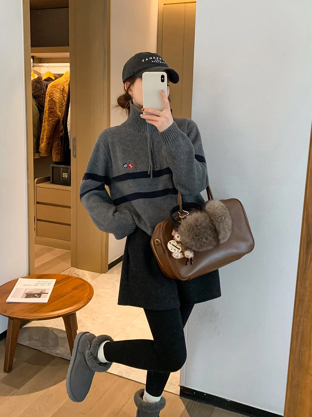 

Love Devil Fi ey Striped Thiened f Zip Knitted Sweater Women's Winter New Sle Overhead Top Korean Sle Long Sve